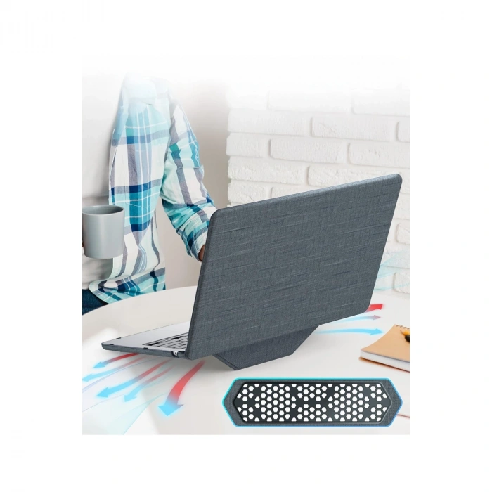 Apple Macbook Pro 13 2020 Macbook Kumaş Kapak - Gri