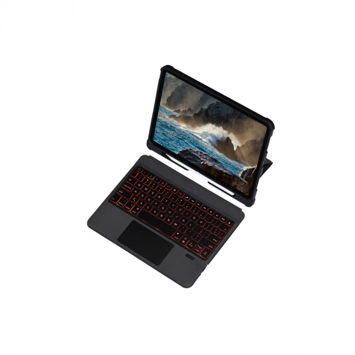 Apple T5209d İpad Pro 12.9 (2021) Kılıf İnter Ledli Klavyeli Tablet Kılıfı - Siyah