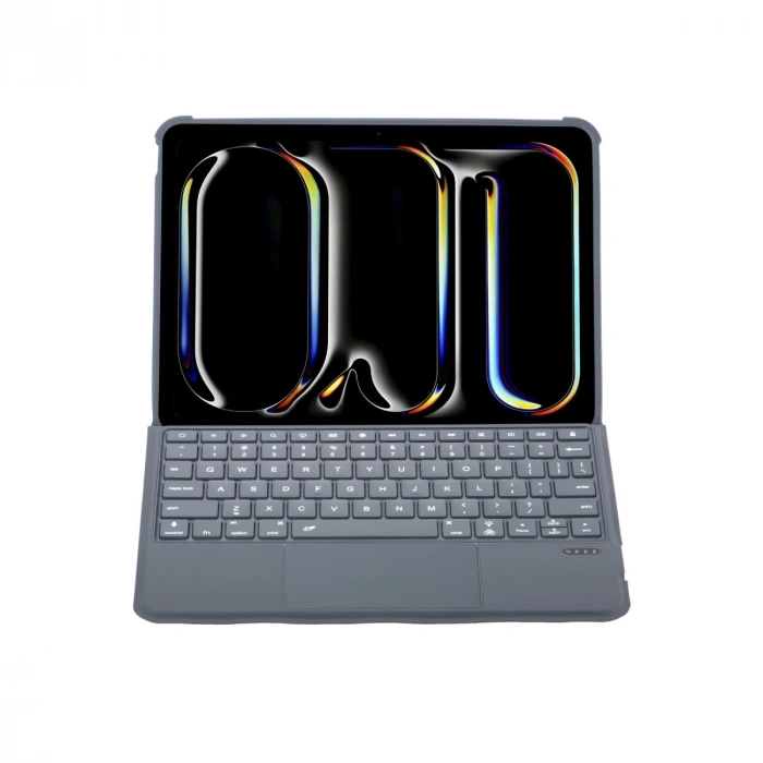 Apple T5504d İpad Pro 11 (2024) Kılıf Palermo Ledli Klavyeli Standlı Tablet Kılıfı - Siyah