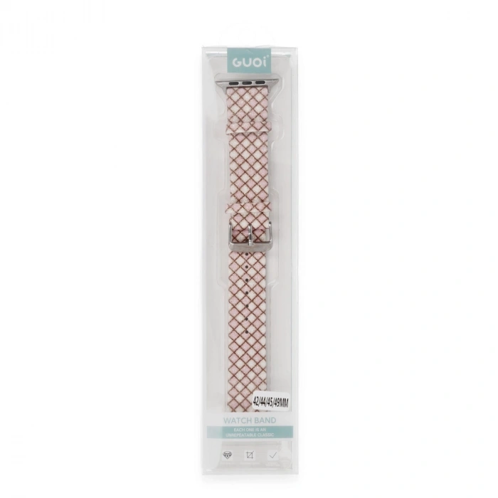 Apple Watch 38mm Karo Motif Kordon (saat Değildir) - Pembe