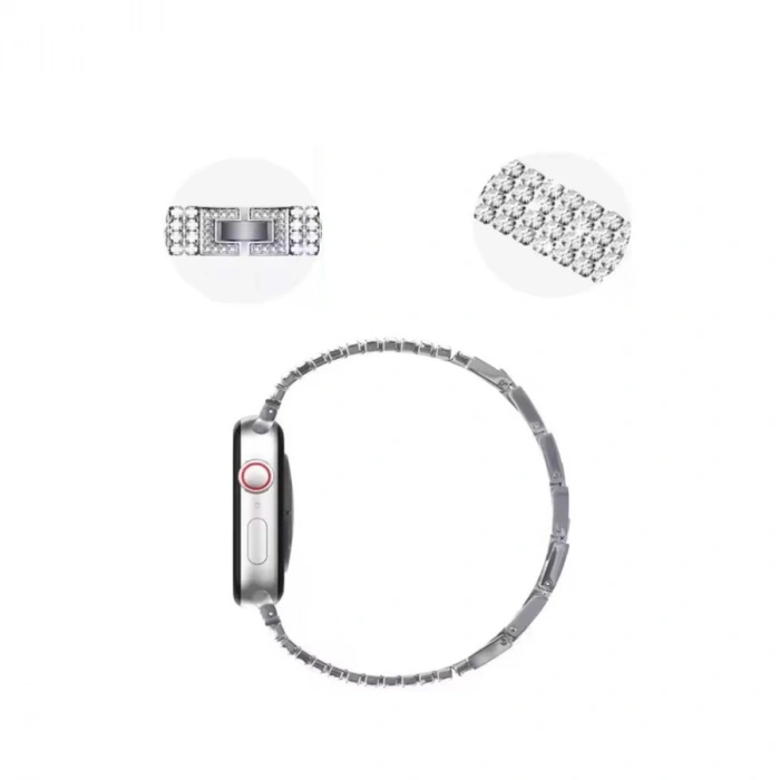 Apple Watch 38mm Live Taşlı Kordon (saat Değildir) - Siyah