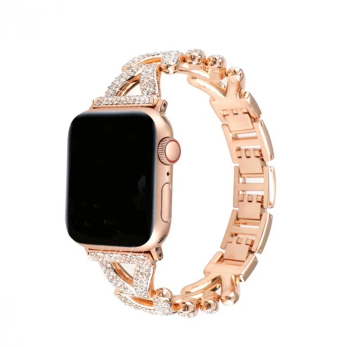 Apple Watch 38mm Node Taşlı Kordon (saat Değildir) - Siyah
