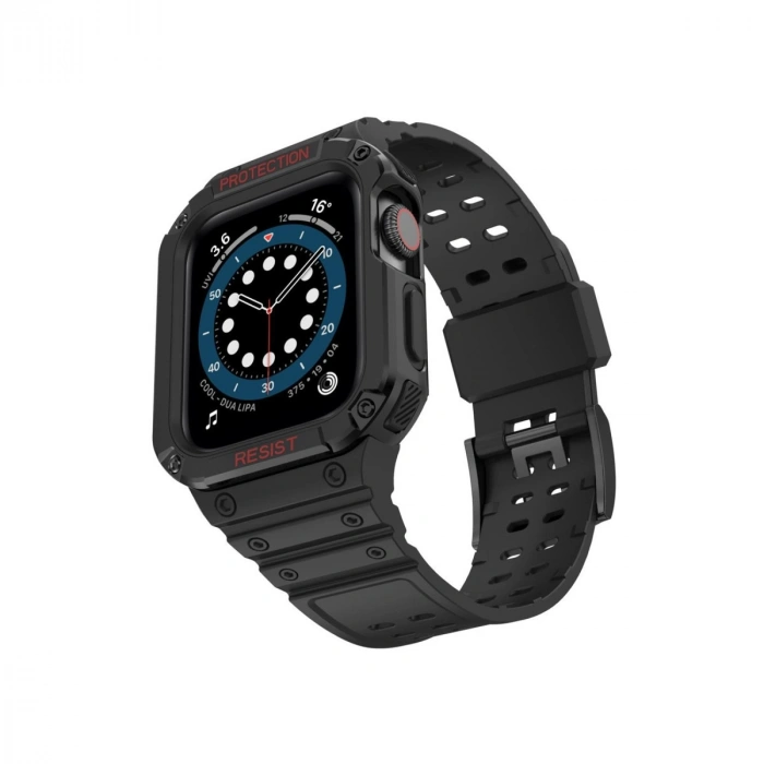 Apple Watch 42mm Kr401 Silikon Kordon (saat Değildir) - Siyah