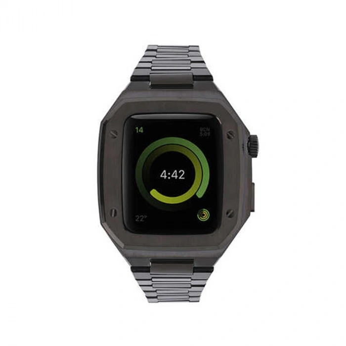 Apple Watch 44mm Metal Petek Kasalı Kordon (saat Değildir) - Siyah