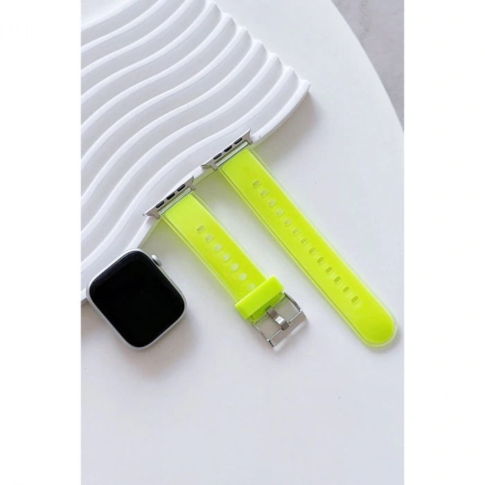 Apple Watch 45mm Jelly Silikon Kordon (saat Değildir) - Yeşil