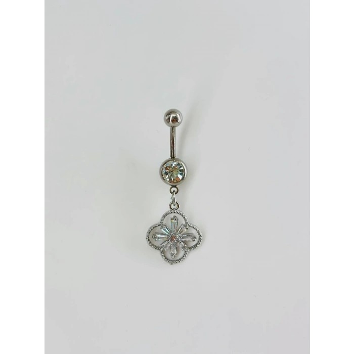 Çiçek Detaylı Göbek Piercing