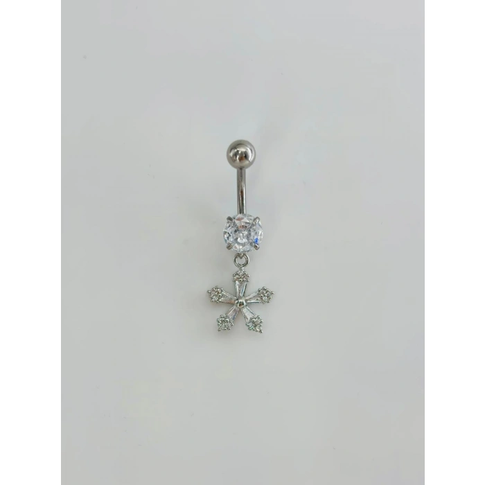 Çiçek Detaylı Göbek Piercing
