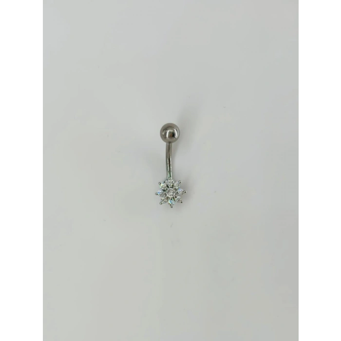 Çiçek Detaylı Göbek Piercing