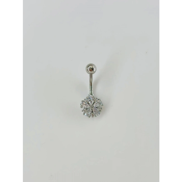 Çiçek Detaylı Göbek Piercing
