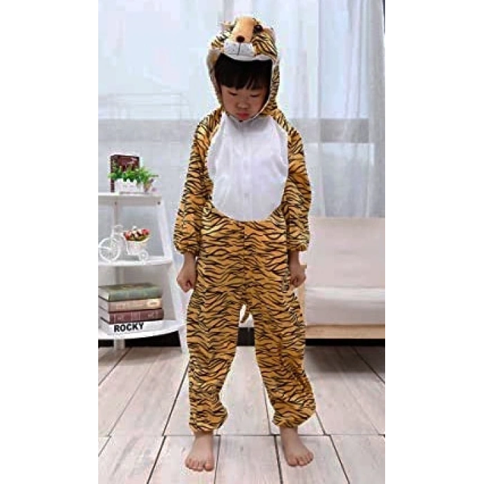 Çocuk Kaplan Kostumu - Aslan Kostümü 6-7 Yaş 120 Cm