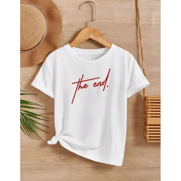Çocuk Unisex Baskılı T-Shirt - Beyaz