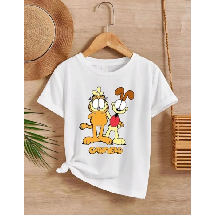 Çocuk Unisex Baskılı T-Shirt - Beyaz