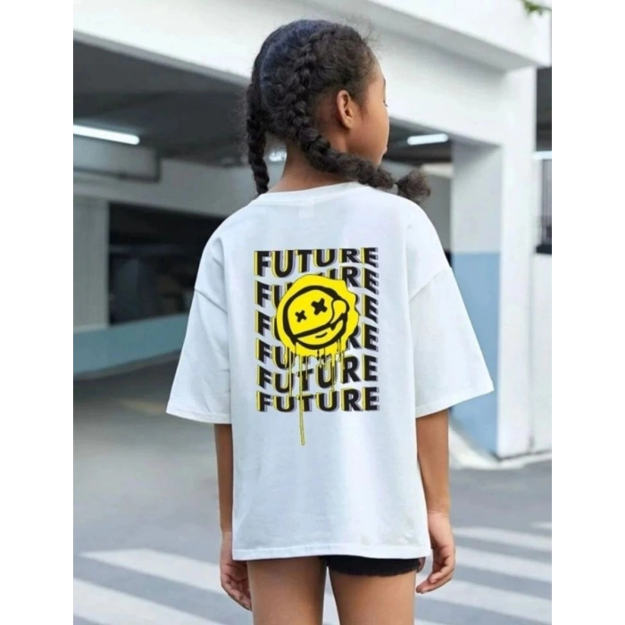 Çocuk Unisex Baskılı T-Shirt - Beyaz
