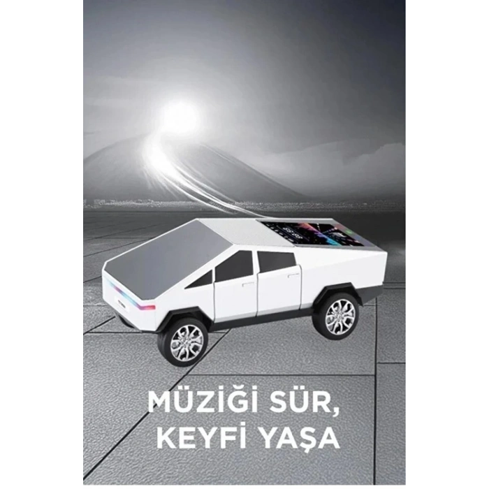 D68 Cyber Model Araba Tasarımlı Bluetooth Hoparlör 15w Güçlü Ses Rgb Led /tws/usb Beyaz