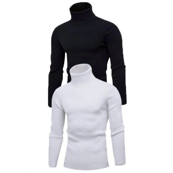 Erkek 2 Adet Kaşkorse Boğazlı Full Likralı Fitilli Slimfit Body
