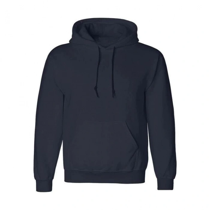 Erkek 3 İplik Pamuklu Kapüşonlu Cepli Oversize Hoodie Sweatshirt - Lacivert