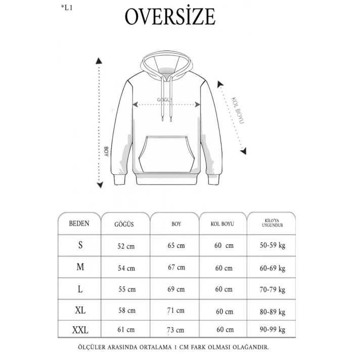 Erkek 3 İplik Pamuklu Kapüşonlu Cepli Oversize Hoodie Sweatshirt - Siyah