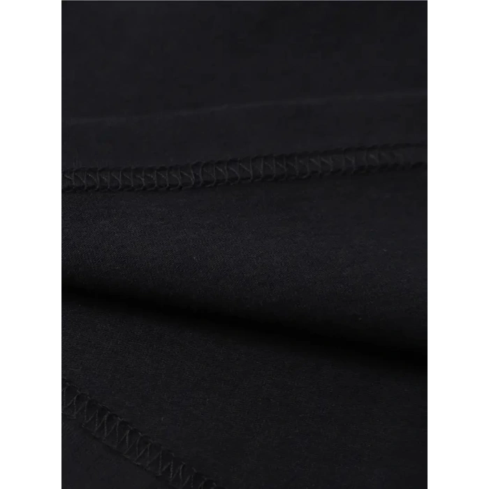Erkek Baskılı T-Shirt Kısa Kol Bisiklet Yaka Regular Fit Rahat Kalıp Tişört - Siyah