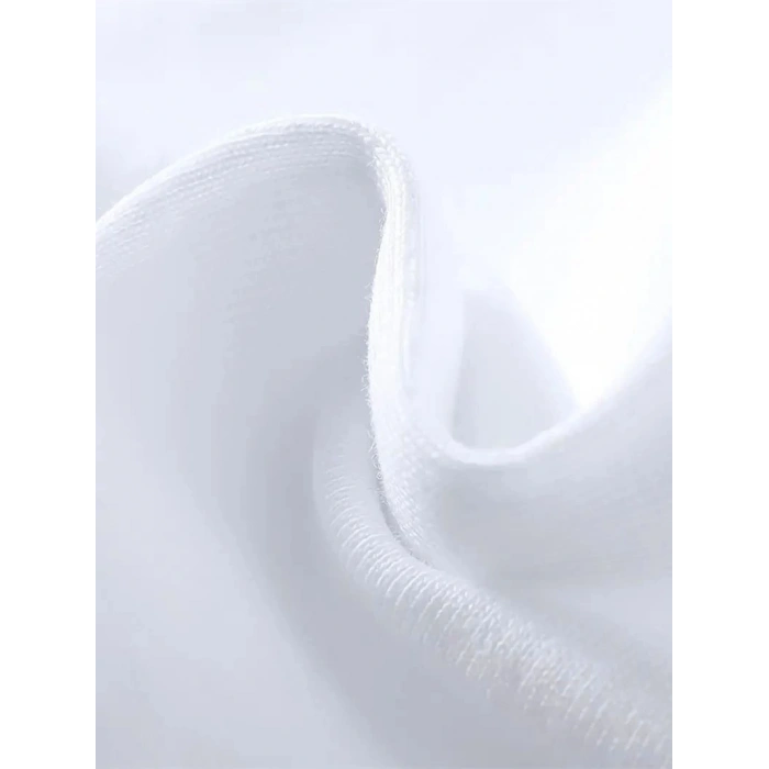 Erkek Baskılı Tişört Kısa Kol Bisiklet Yaka Oversize T-Shirt - Beyaz