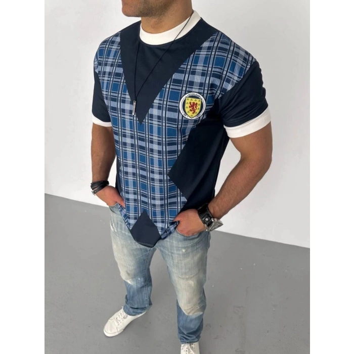 ERKEK Bisiklet Yaka Baskılı Kısa kol Oversize T-Shirt - Siyah