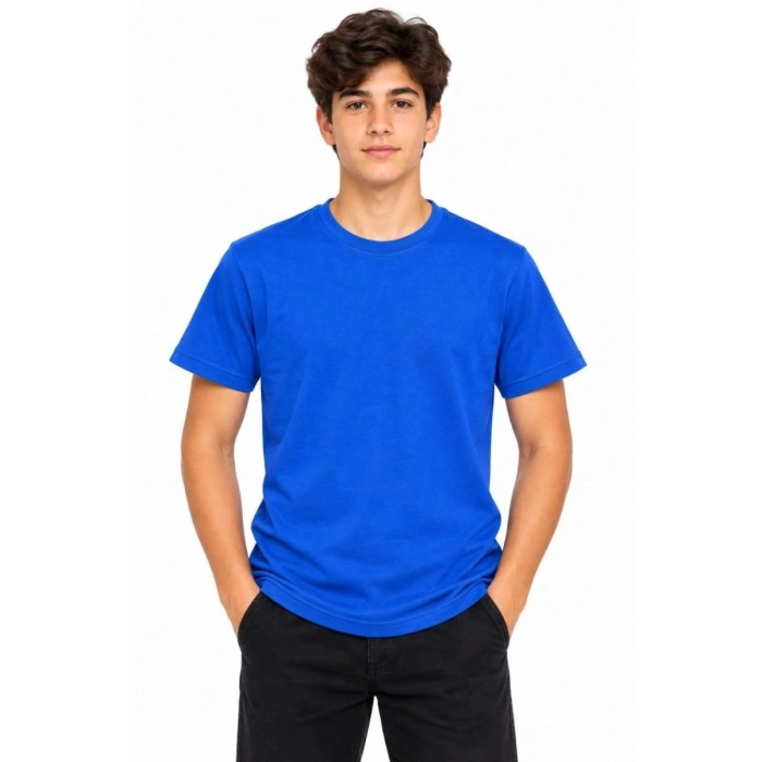 Erkek Çocuk Basic Bisiklet Yaka Kısa Kollu Slim Fit Yazlık Tişört