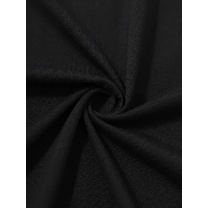 Erkek Kısa Kol Yazlık Tişört Bisiklet Yaka Baskılı Oversize T-Shirt - Siyah