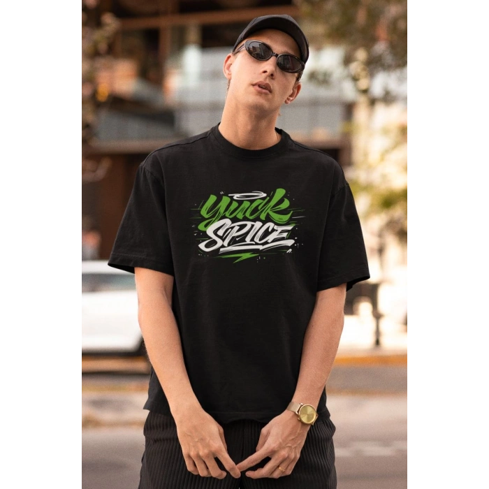 ERKEK Özel Baskılı Modern Fit %100 Pamuk Bisiklet Yaka T-Shirt