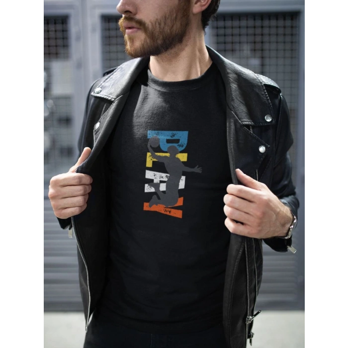 Erkek Özel Baskılı Modern Fit %100 Pamuk Bisiklet Yaka T-Shirt