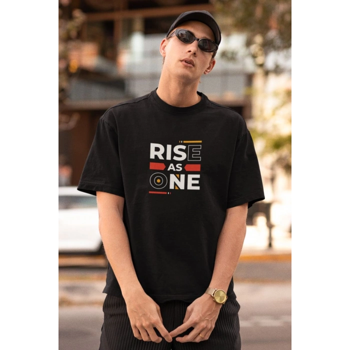 ERKEK Özel Baskılı Modern Fit %100 Pamuk Bisiklet Yaka T-Shirt