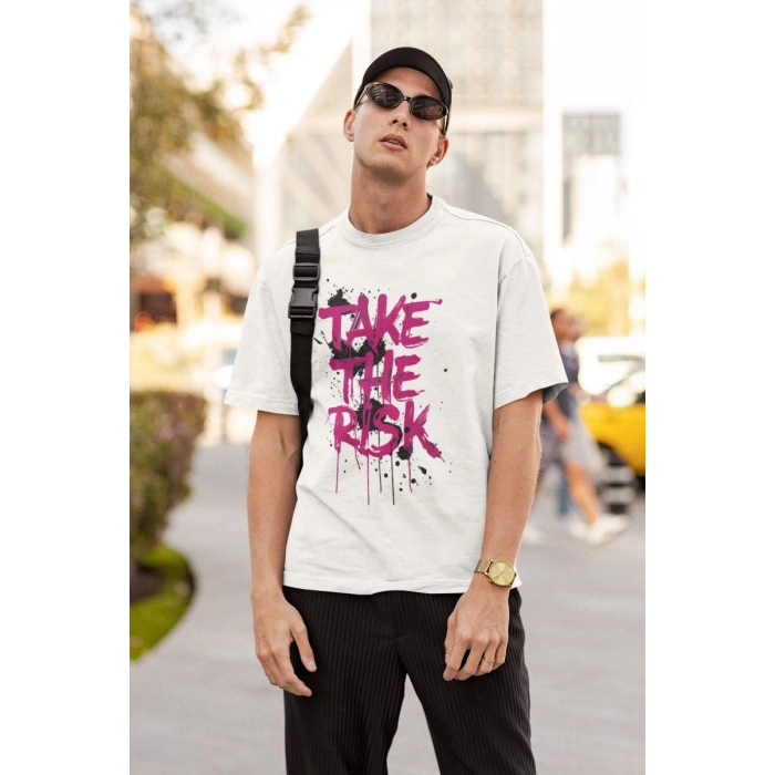 Erkek Özel Baskılı Modern Fit %100 Pamuk Bisiklet Yaka T-Shirt