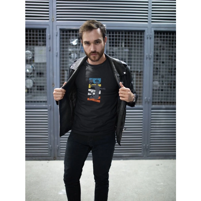Erkek Özel Baskılı Modern Fit %100 Pamuk Bisiklet Yaka T-Shirt
