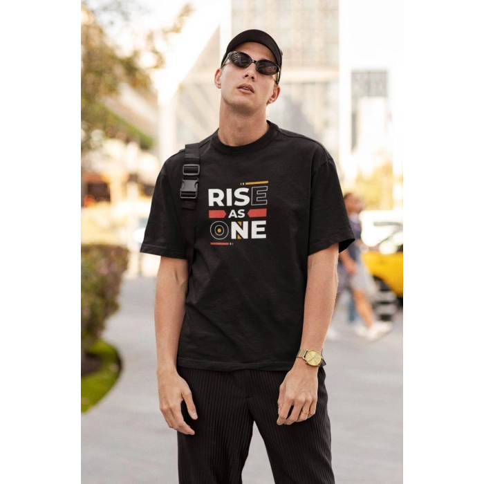 ERKEK Özel Baskılı Modern Fit %100 Pamuk Bisiklet Yaka T-Shirt