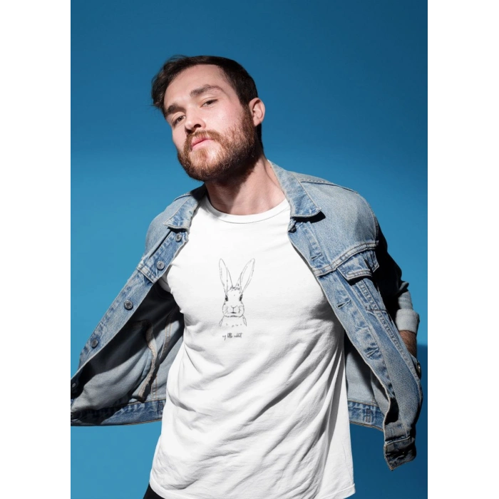 Erkek Özel Baskılı Modern Fit %100 Pamuk Bisiklet Yaka T-Shirt