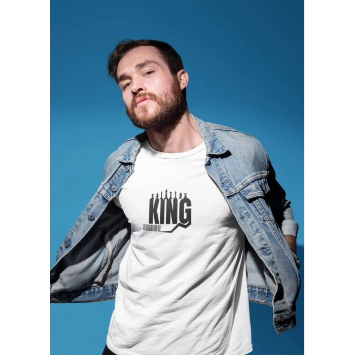 Erkek Özel Baskılı Modern Fit %100 Pamuk Bisiklet Yaka T-Shirt