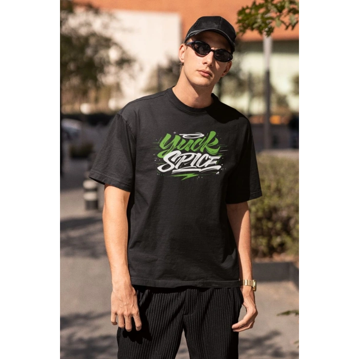 ERKEK Özel Baskılı Modern Fit %100 Pamuk Bisiklet Yaka T-Shirt
