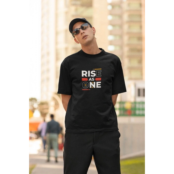 ERKEK Özel Baskılı Modern Fit %100 Pamuk Bisiklet Yaka T-Shirt