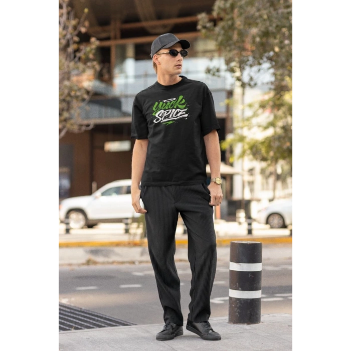 ERKEK Özel Baskılı Modern Fit %100 Pamuk Bisiklet Yaka T-Shirt