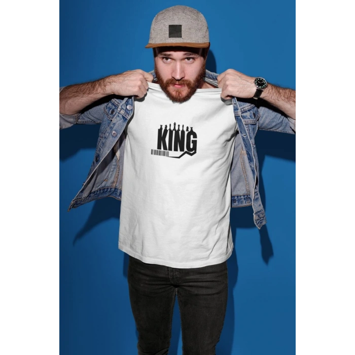 Erkek Özel Baskılı Modern Fit %100 Pamuk Bisiklet Yaka T-Shirt