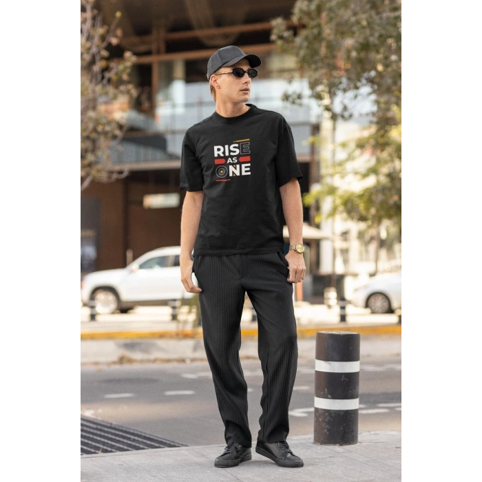 ERKEK Özel Baskılı Modern Fit %100 Pamuk Bisiklet Yaka T-Shirt