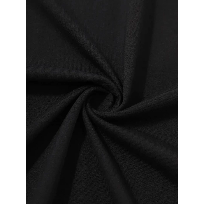 Erkek Sarj %1 Baskılı T-Shirt Kısa Kol Bisiklet Yaka Regular Fit Tişört - - Siyah
