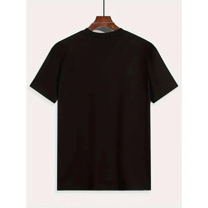 Erkek Tişört Araba Baskılı Kısa kol t-shirt - Siyah