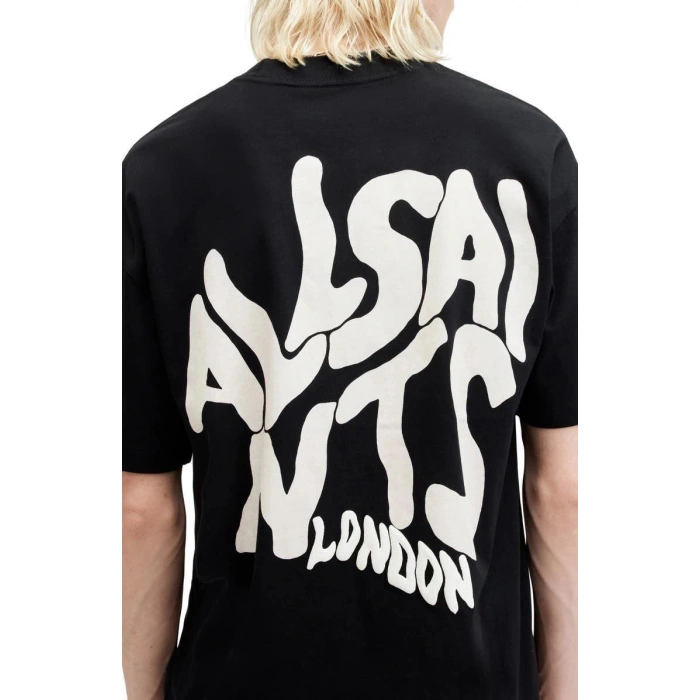 Erkek Tişört Baskılı Oversize Kısa kol T-shirt - Siyah