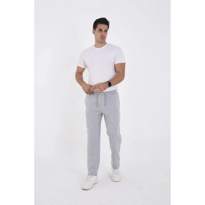 Erkek Üç İplik Basic Eşofman Pantolon - Gri
