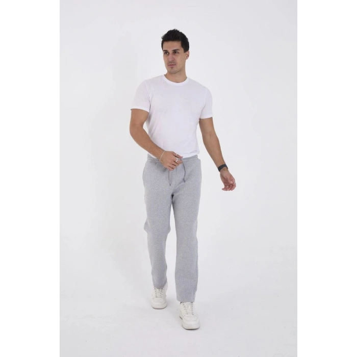 Erkek Üç İplik Basic Eşofman Pantolon - Gri