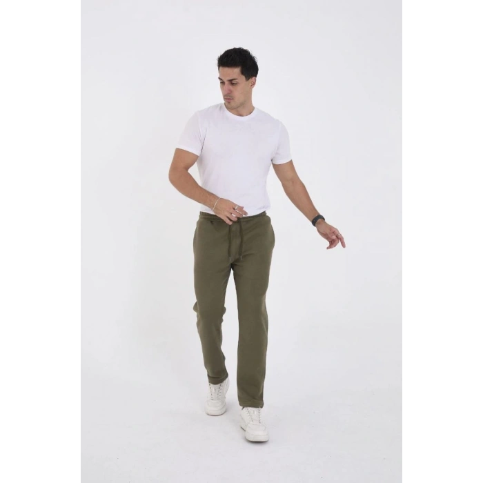 Erkek Üç İplik Basic Eşofman Pantolon - Haki