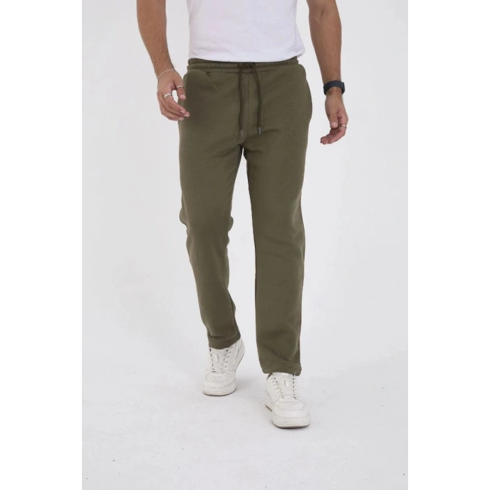 Erkek Üç İplik Basic Eşofman Pantolon - Haki
