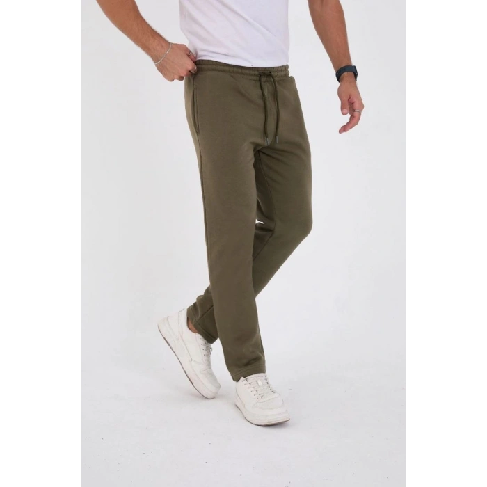 Erkek Üç İplik Basic Eşofman Pantolon - Haki