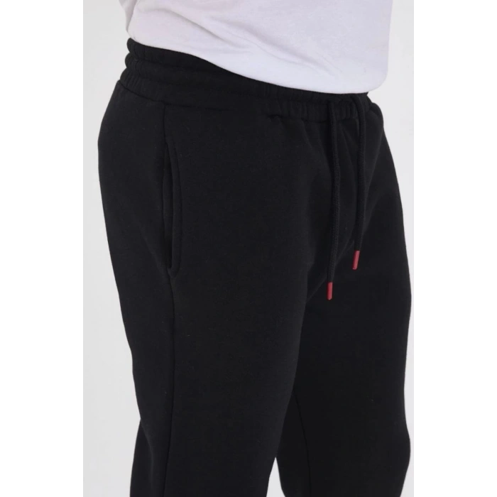Erkek Üç İplik Basic Eşofman Pantolon - Siyah