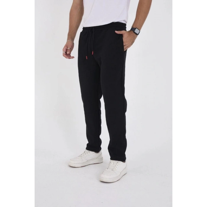 Erkek Üç İplik Basic Eşofman Pantolon - Siyah