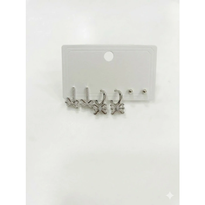 Fiyonk Detaylı Sallantılı Altılı Küpe